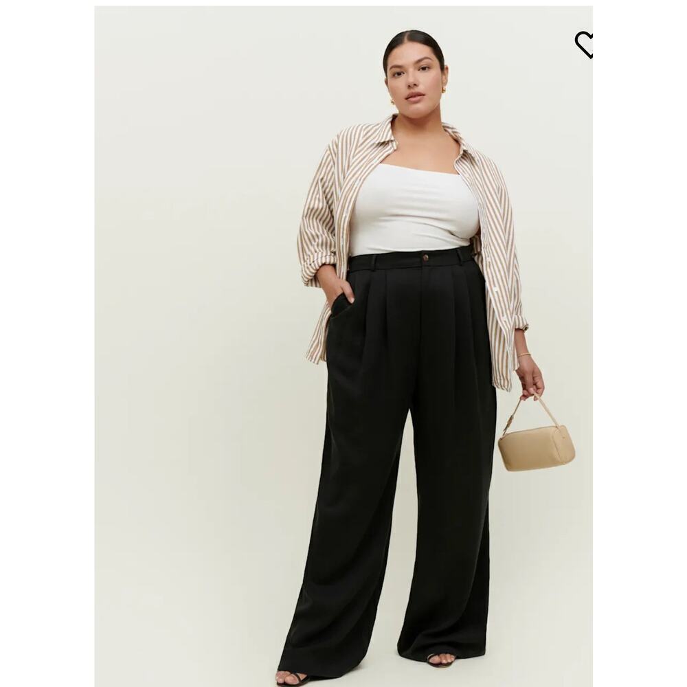 Reformation Mason Black Tencel Lyocell Pants - Size 24 NWT‎